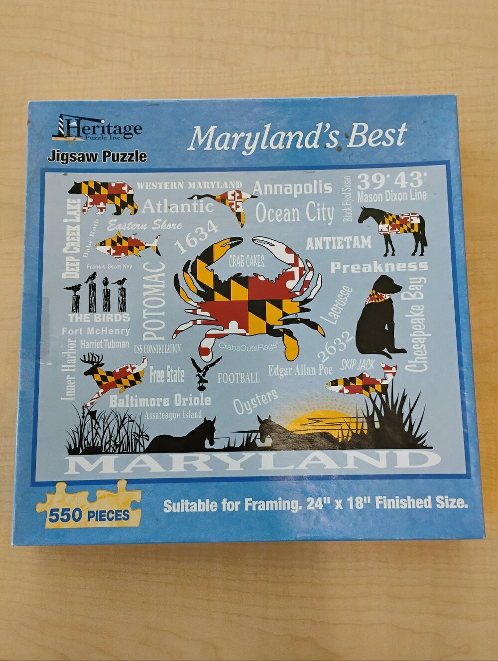 Heritage 550 Piece Puzzle Maryland’s Best USA Made